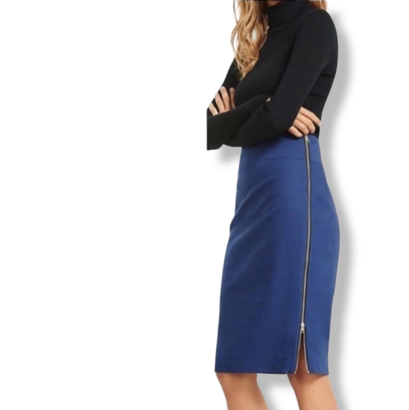 NWOT Express High Waisted Textured Zip Side Pencil Skirt - Picture 6 of 6
